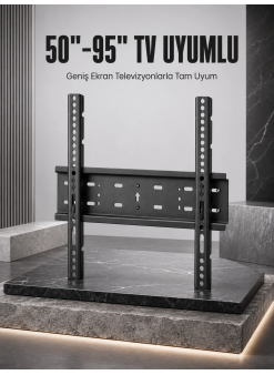 Tv Duvar Askı Atı 50-95 İnç Uyumlu Güvenli Sabit Montaj