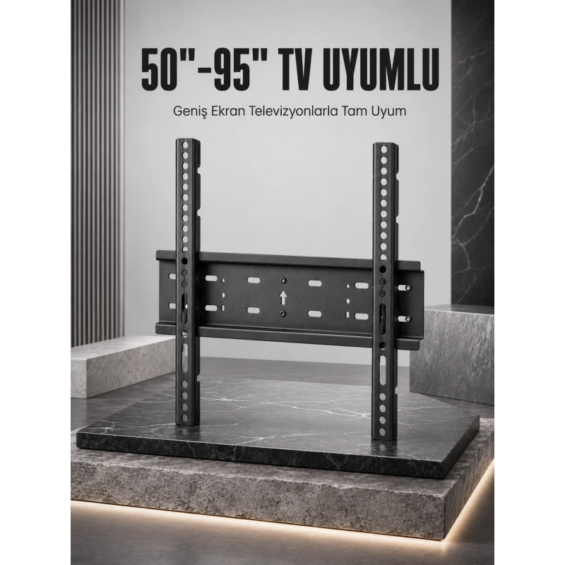 Tv Duvar Askı Atı 50-95 İnç Uyumlu Güvenli Sabit Montaj Tv Duvar Askı Atı 50-95 İnç Uyumlu Güvenli Sabit Montaj