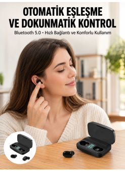 Tws Bluetooth Kulaklık 5.0 Bluetooth Bağlantılı Dokunmatik Kontrol Özelliği Yeni Nesil