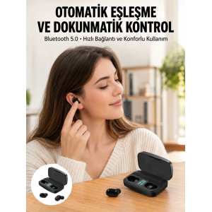 Tws Bluetooth Kulaklık 5.0 Bluetooth Bağlantılı Dokunmatik Kontrol Özelliği Yeni Nesil