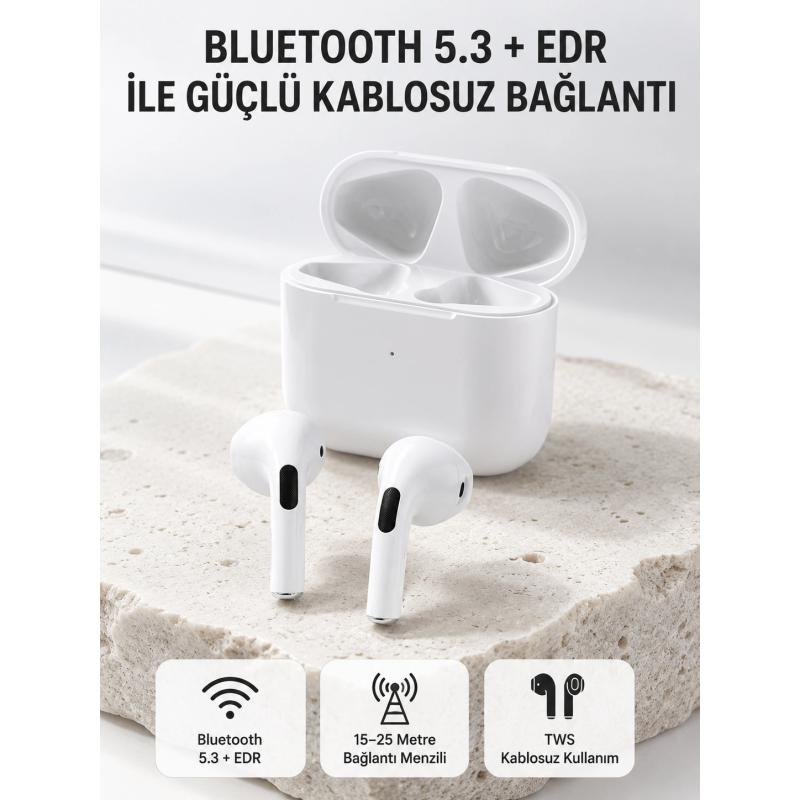 Tws Kablosuz Bluetooth Kulaklık 3 Saat Müzik 4 Saat Konuşma Şarj Kutulu Tws Kablosuz Bluetooth Kulaklık 3 Saat Müzik 4 Saat Konuşma Şarj Kutulu