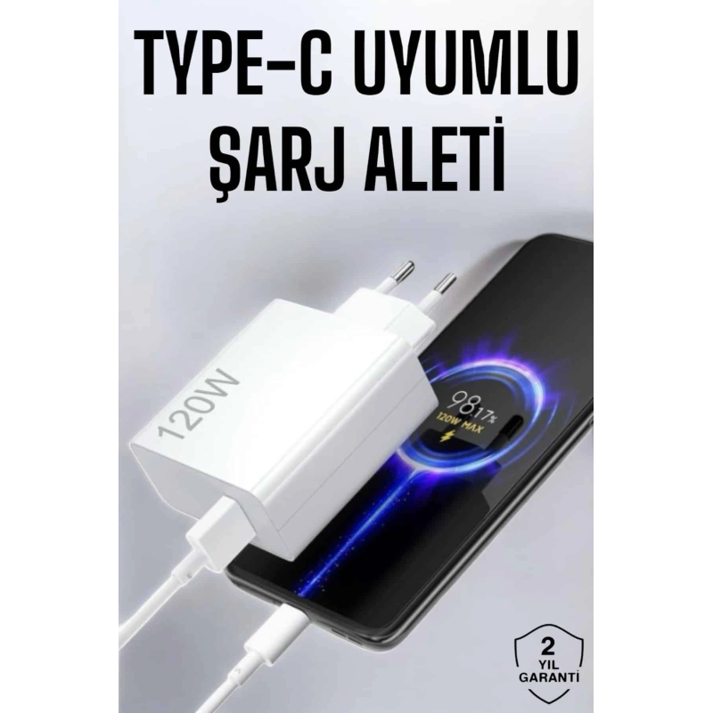 Type-c 120w Şarj Aleti Hızlı Şarj Turbo