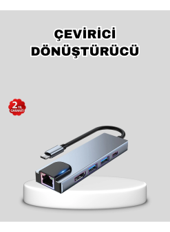 Type-c Çoklu Dönüştürücü – Alüminyum Gövde, Hızlı Veri Aktarımı Ve Şarj Desteği