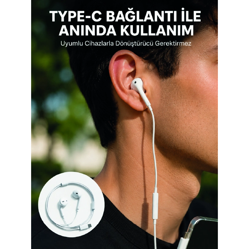 Type C Kablolu Kulak İçi Kulaklık Net Ses Ve Güçlü Bas Deneyimi Yeni Nesil Type C Kablolu Kulak İçi Kulaklık Net Ses Ve Güçlü Bas Deneyimi Yeni Nesil