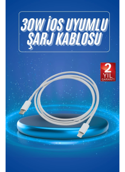 Type-c Ligtning 30w İos Şarj Kablosu Hızlı Şarj Kablosu