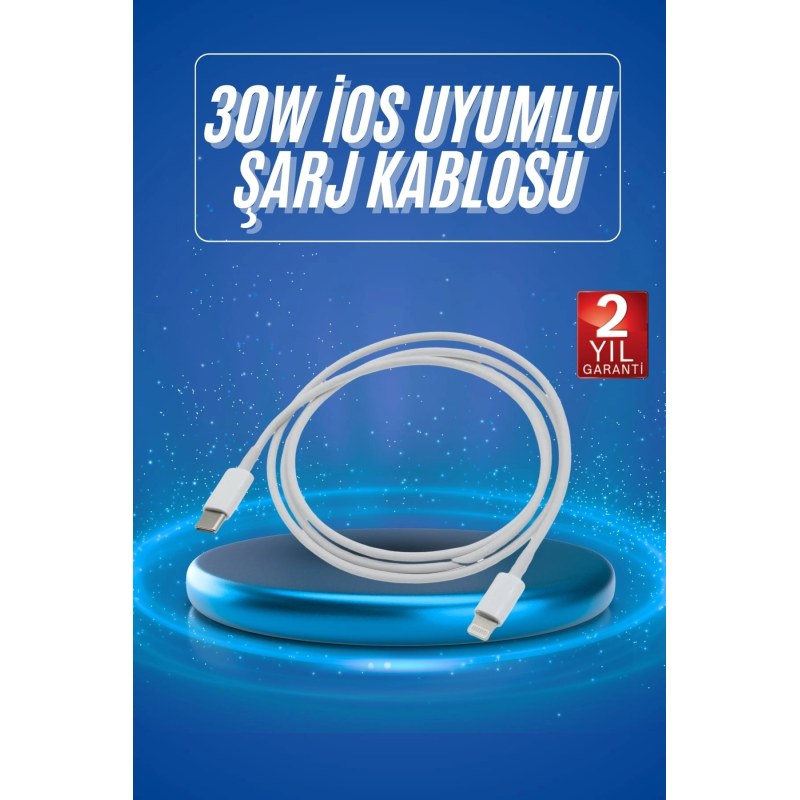 Type-c Ligtning 30w İos Şarj Kablosu Hızlı Şarj Kablosu