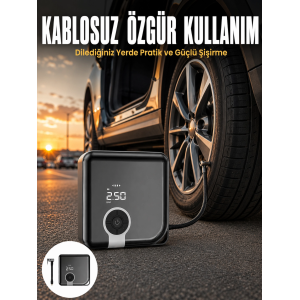 Type-c Şarj Girişli Diyafram Tip Kompresör Yeni Nesil