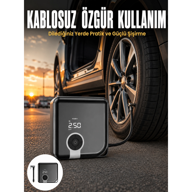 Type-c Şarj Girişli Diyafram Tip Kompresör Yeni Nesil Type-c Şarj Girişli Diyafram Tip Kompresör Yeni Nesil