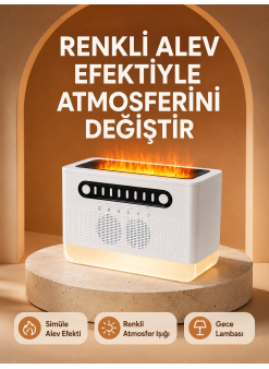 Type-c Şarjlı Kablosuz Hoparlör Beyaz Gürültü Ve Atmosfer Işığı