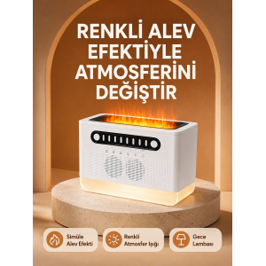 Type-c Şarjlı Kablosuz Hoparlör Beyaz Gürültü Ve Atmosfer Işığı