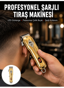 Type-c Şarjlı Lcd Ekranlı Profesyonel Saç Sakal Tıraş Makinesi Yeni Nesil