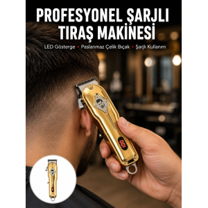 Type-c Şarjlı Lcd Ekranlı Profesyonel Saç Sakal Tıraş Makinesi Yeni Nesil