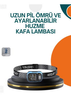 Type C Şarjlı Led Kafa Lambası Güç Göstergeli 53 Modlu