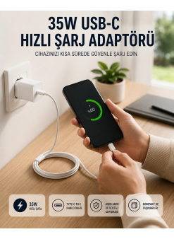 Type-c To C Kablolu 35w Hızlı Şarj Başlığı Set