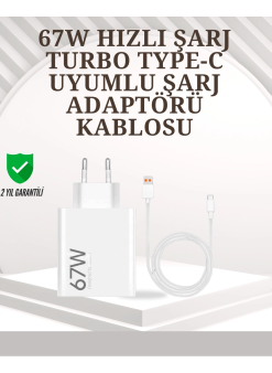 Type-c Uyumlu 67w Turbo Hızlı Şarj Aleti Akıllı Koruma Sistemli