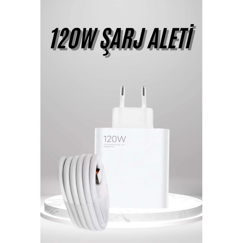 Type C Yüksek Hızlı Şarj Aleti Beyaz 120w Ultra Uzun Ömürlü