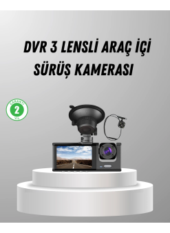 Üç Kameralı Araç Dvr Full Hd Gece Görüşlü Ve 2 İnç Ips Ekranlı