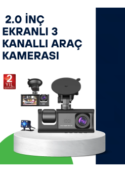 Üç Kameralı Araç Kamerası Full Hd Gece Görüş  G-sensör