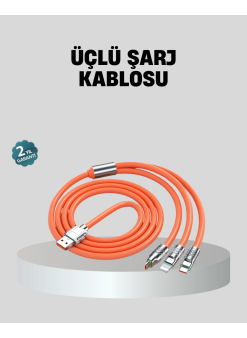 Üçlü Şarj Kablosu – Yüksek Hızlı, Dayanıklı Ve Uzun Ömürlü
