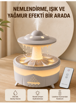 Ufo Yağmur Efektli Hava Nemlendirici 350 Ml Rgb Işıklı Uzaktan Kumandalı