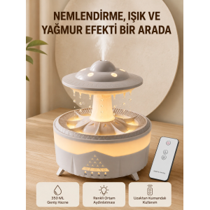 Ufo Yağmur Efektli Hava Nemlendirici 350 Ml Rgb Işıklı Uzaktan Kumandalı