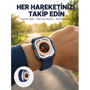 Ultra Akıllı Saat 2.05 İnç Büyük Ekran Bluetooth Aramalı Ip67 Yeni Nesil