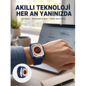 Ultra Akıllı Saat 420x480 Ips Ekran Kalp Atış Yeni Nesil