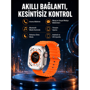 Ultra Akıllı Saat 49 Mm Çift Kordonlu Arama Cevaplama Bluetooth Bağlantılı