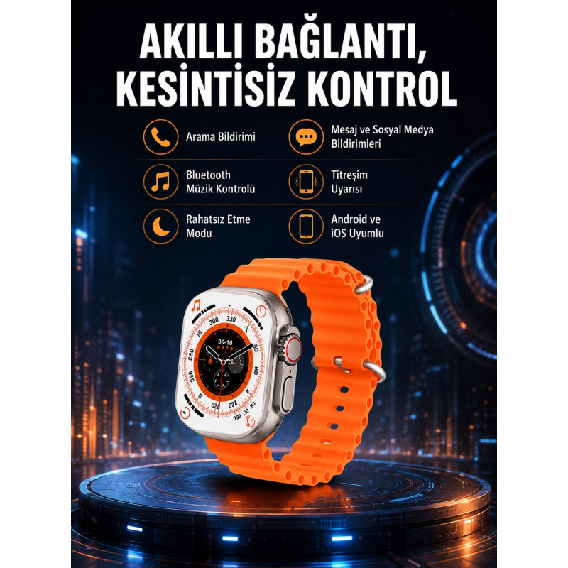 Ultra Akıllı Saat 49 Mm Çift Kordonlu Arama Cevaplama Bluetooth Bağlantılı Ultra Akıllı Saat 49 Mm Çift Kordonlu Arama Cevaplama Bluetooth Bağlantılı