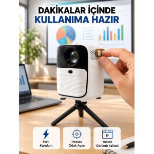 Ultra Hd Çözünürlüklü Taşınabilir Projektör – 1920x1080 Piksel Görüntü Kalitesi Yeni Nesil