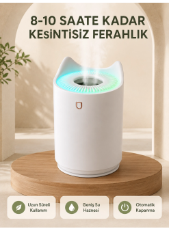 Ultrasonik Hava Nemlendirme Cihazı 7 Renk Led Aromaterapi Difüzör