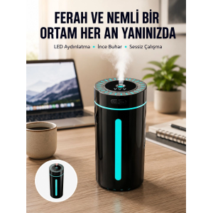 Ultrasonik Nemlendirici Led Işıklı Aromaterapi Difüzör Sessiz Çalışma Yeni Nesil