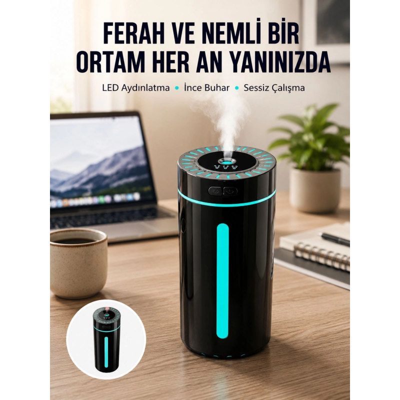 Ultrasonik Nemlendirici Led Işıklı Aromaterapi Difüzör Sessiz Çalışma Yeni Nesil Ultrasonik Nemlendirici Led Işıklı Aromaterapi Difüzör Sessiz Çalışma Yeni Nesil