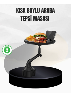 Universal Araç İçi Bardaklık Tepsisi 9 İnç Yemek Alanı Ve Telefon Standlı
