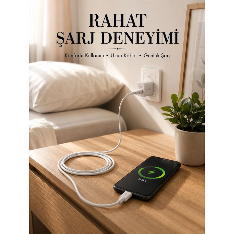 Usb-a To Type-c Şarj Kablosu 2 Metre Uzun Kablo Usb-a To Type-c Şarj Kablosu 2 Metre Uzun Kablo