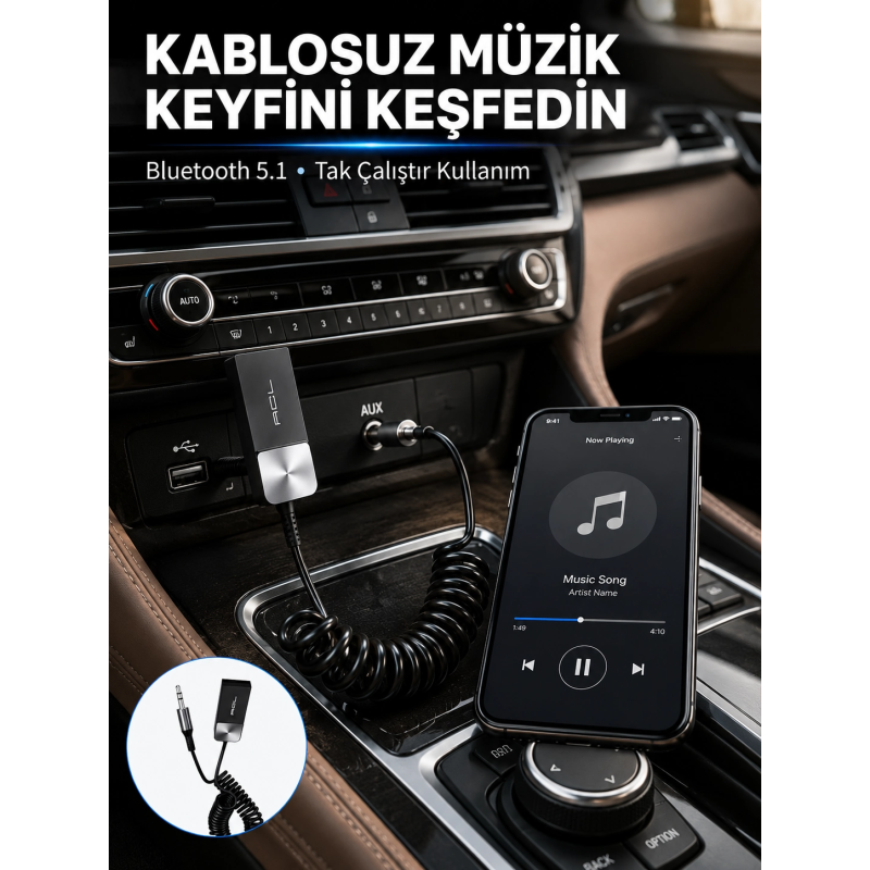 Usb Aux Bluetooth Adaptörü Kablosuz Ses Aktarım Cihazı Usb Aux Bluetooth Adaptörü Kablosuz Ses Aktarım Cihazı