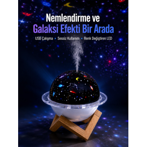 Usb Bağlantılı Projektör Işıklı Taşınabilir Mini Hava Nemlendirici Ve Aroma Difüzörü