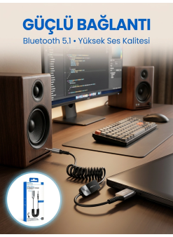Aux Girişli Cihazlar İçin Kablosuz Bluetooth Adaptörü