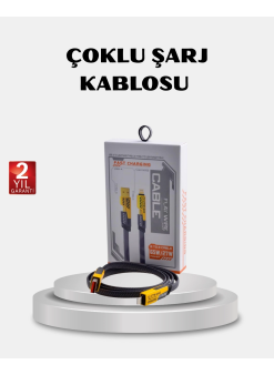 Usb-c Usb-a 4’ü 1 Arada Örgülü Kablo 65w Hızlı Şarj Metal Uç Dayanıklı