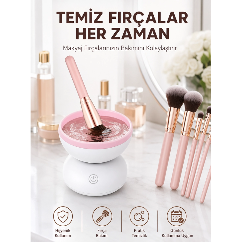 Usb Çalışan Otomatik Kozmetik Fırça Temizleme Makinesi Yeni Nesil Usb Çalışan Otomatik Kozmetik Fırça Temizleme Makinesi Yeni Nesil