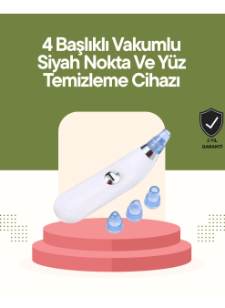 Usb Destekli 4 Başlıklı Siyah Nokta Vakum Cihazı – Gözenek Temizleyici Ve Cilt Yenileyici Bakım Aleti