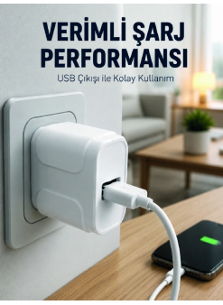 Usb Girişli 12w Şarj Adaptörü Kompakt Telefon Şarj Cihazı