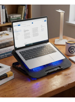 Usb Girişli Laptop Soğutma Standı Çift Fan Mavi Işıklı Notebook Soğutucu