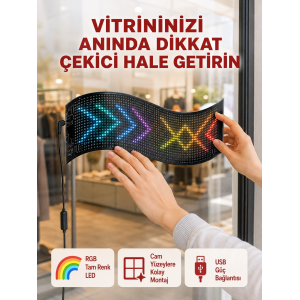Usb Girişli Rgb Led Tabela Ayarlanabilir Parlaklık Ve Kayan Yazı Özellikli