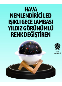 Usb İle Çalışan Projektörlü Aromaterapi Nemlendirici Masaüstü Kullanım İçin Uygun