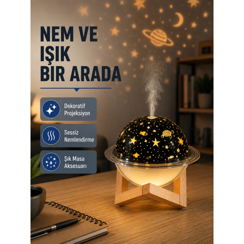Usb Projeksiyon Gece Lambası Ve Hava Nemlendirici – Aromaterapi Destekli, Taşınabilir Mini Usb Projeksiyon Gece Lambası Ve Hava Nemlendirici – Aromaterapi Destekli, Taşınabilir Mini