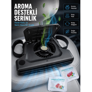 Usb Şarjlı Araç Boyun Soğutucu Fan 5 Kademeli Sessiz Çalışan Turbo Fan
