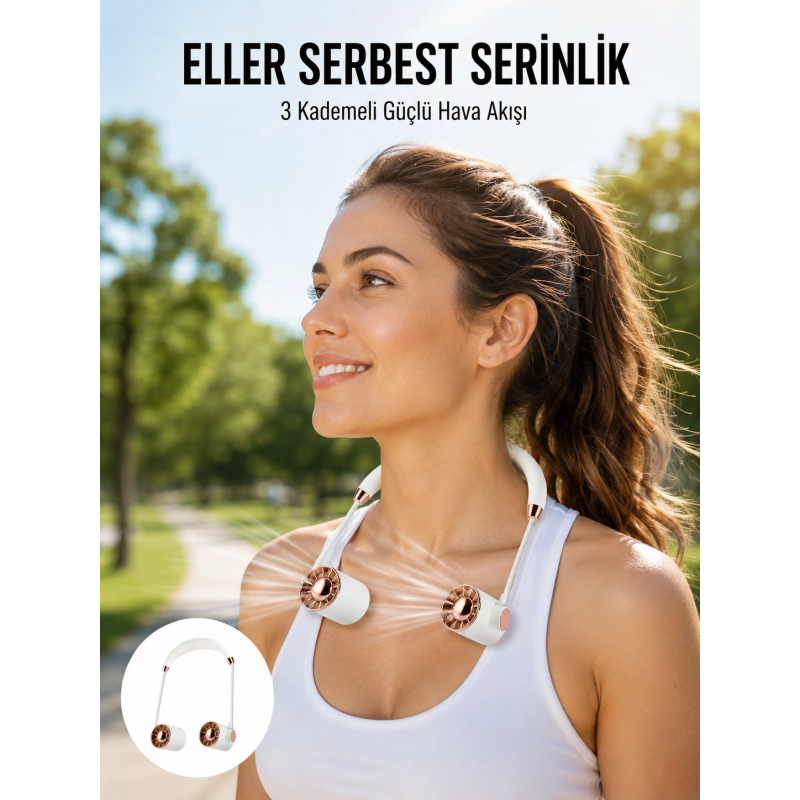 Usb Şarjlı Boyun Fanı | Hafif, Katlanabilir, Taşınabilir, Düşük Gürültülü Fan Yeni Nesil Usb Şarjlı Boyun Fanı | Hafif, Katlanabilir, Taşınabilir, Düşük Gürültülü Fan Yeni Nesil