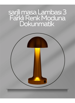 Usb Şarjlı Dokunmatik Led Masa Lambası – 3 Renk Modu & Dimmer