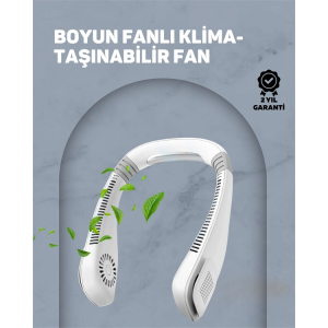 Usb Şarjlı Giyilebilir Fan | 5 Kademeli Rüzgar Hızı, Sessiz Turbo Soğutma, 360° Hava Sirkülasyonu